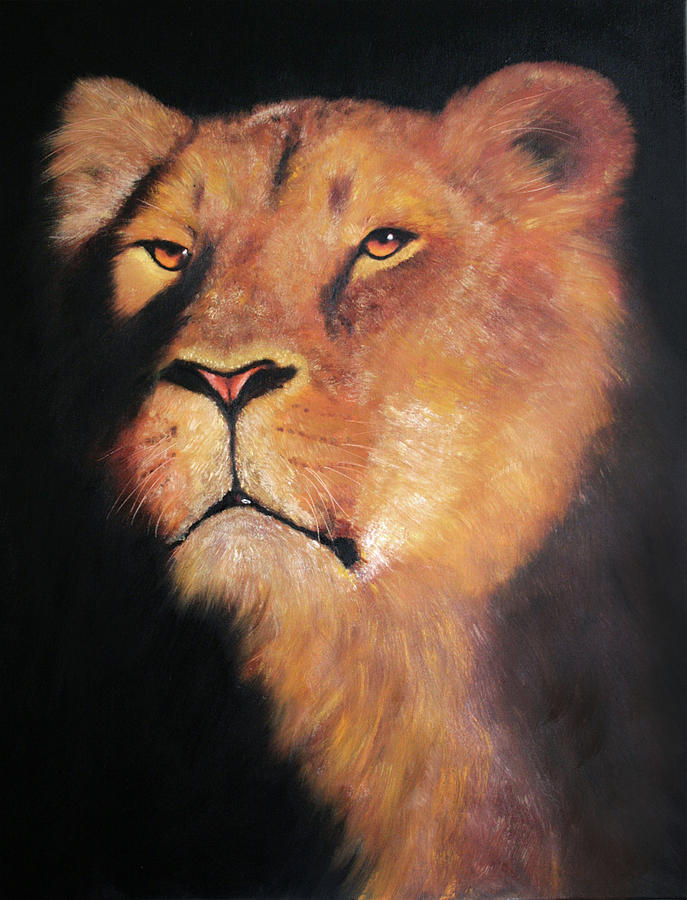 Lioness Painting by Svetlana Samovarova