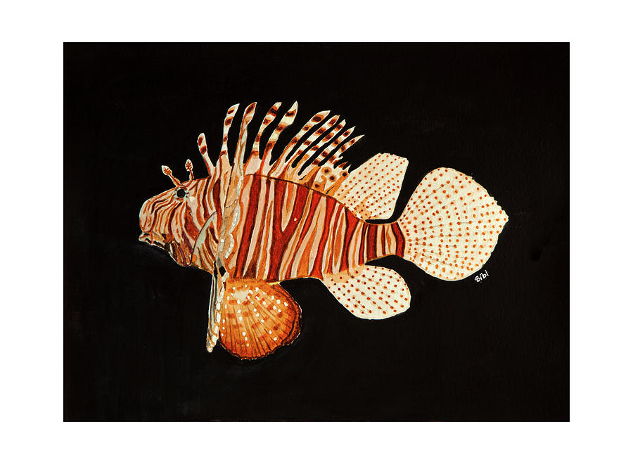 Fish Painting - Lionfish by Bibi Gromling