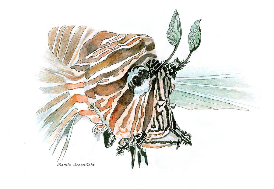 Lionfish Painting by Mamie Greenfield