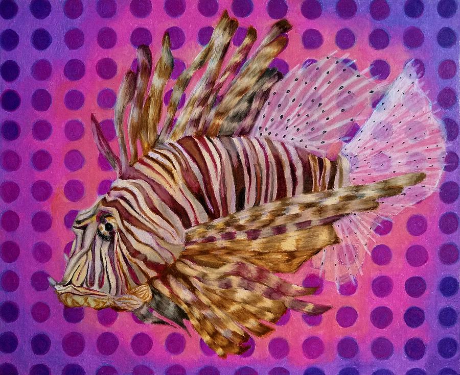 Fish Drawing - Lionfish by Michelle Brooksbank