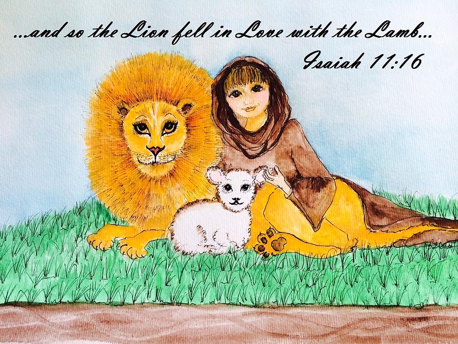 and so the lion fell in love with the lamb drawing