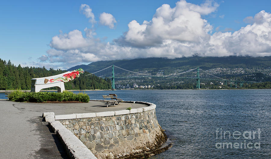 Lions Gate Bridge and Empress of Japan Figurehead Photograph by Jerry Fornarotto