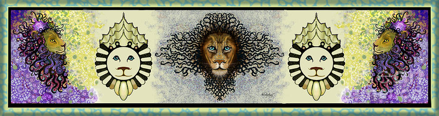 Lions in a Row II Digital Art by Carol Jacobs