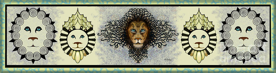 Lions in a Row - Light Digital Art by Carol Jacobs