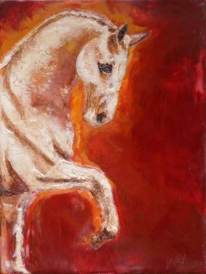 Horse Painting - Lippizaner by Gabrielle England