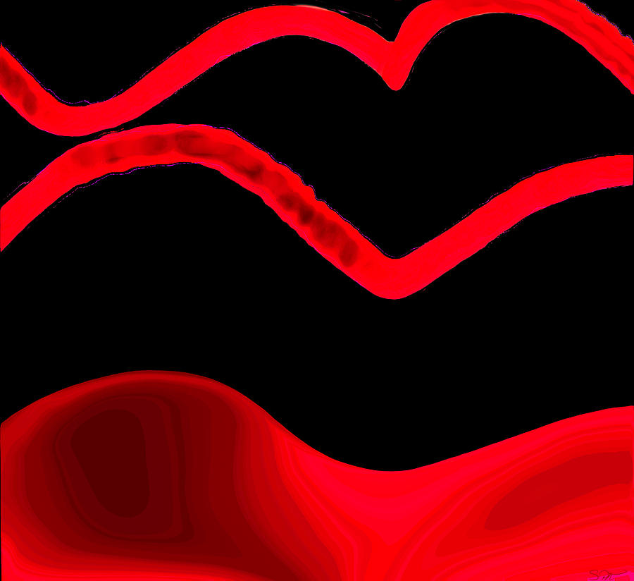 Abstract Digital Art - Lips and Curves for Love by Abstract Angel Artist Stephen K