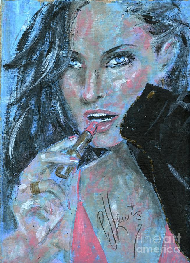Lipstick And Leather Painting by PJ Lewis