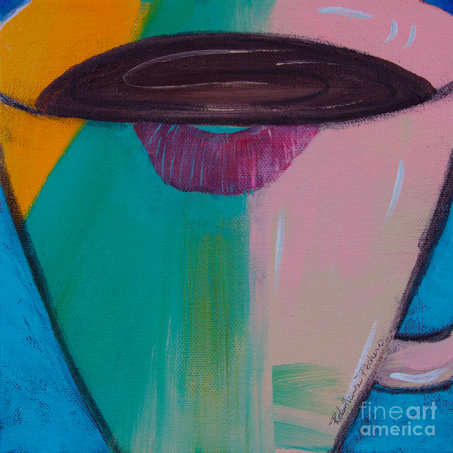 Lipstick on Coffee Cup Painting by Robin Pedrero