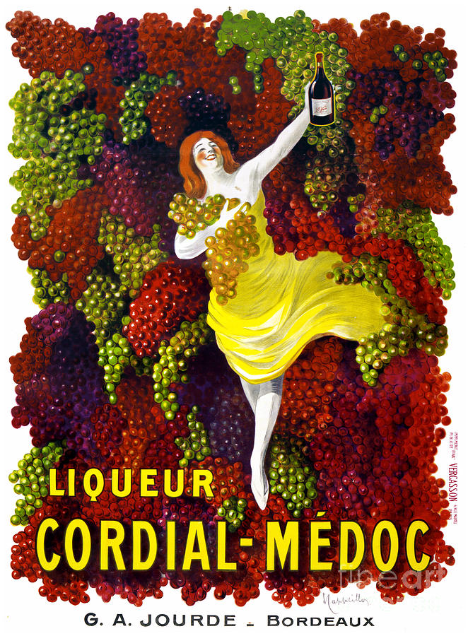 Vintage Painting - Liquer Cordial-Medoc Vintage Poster Restored by Vintage Treasure