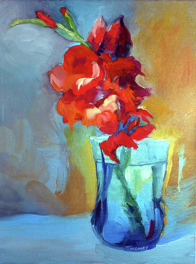 Liquid Gladiolas Painting by Catherine Twomey