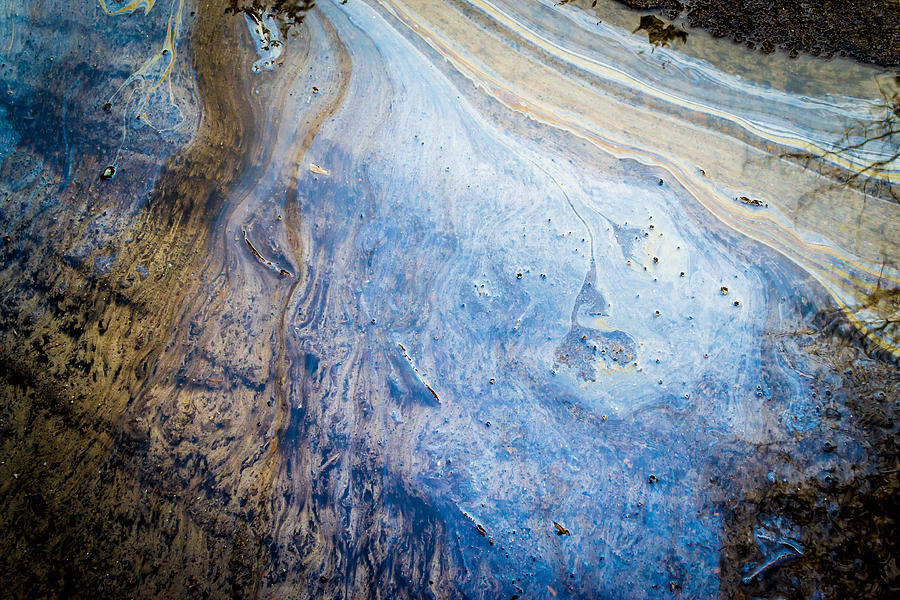 Liquid Oil on Water with Marble Wash Effects Photograph by John Williams