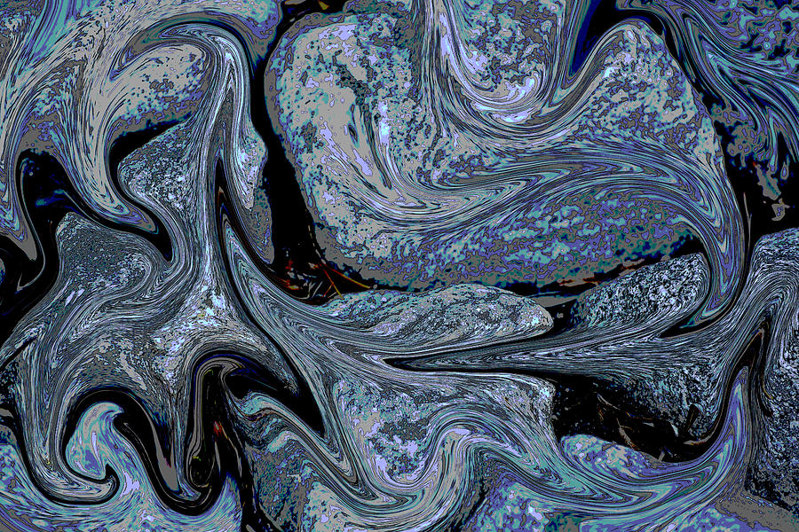 Liquid Rocks Posterized I Photograph by Linda Brody