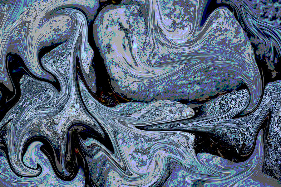 Liquid Rocks Posterized Photograph by Linda Brody