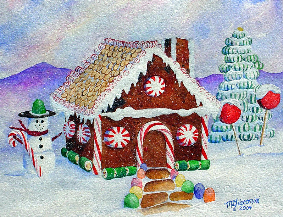 Lisas Gingerbread House Painting by Mary Giacomini