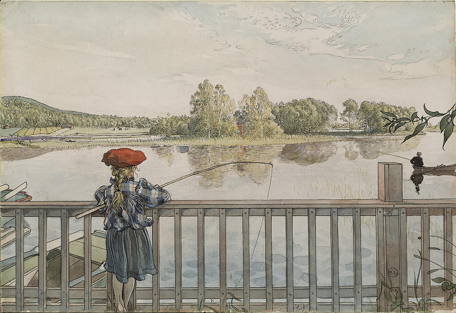 Carl Larsson Drawing - Lisbeth Angling. From A Home by Carl Larsson