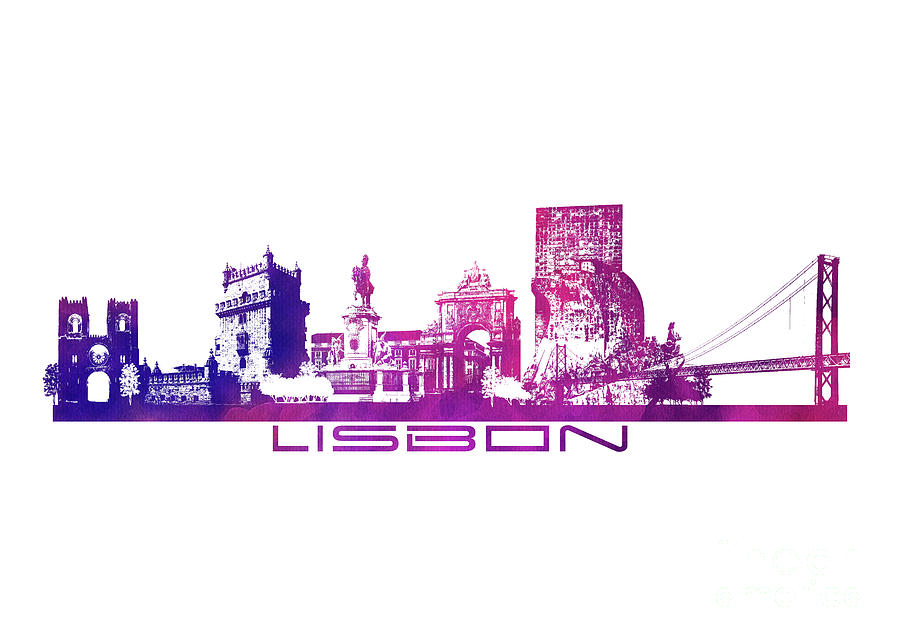 Lisbon Purple Art Digital Art