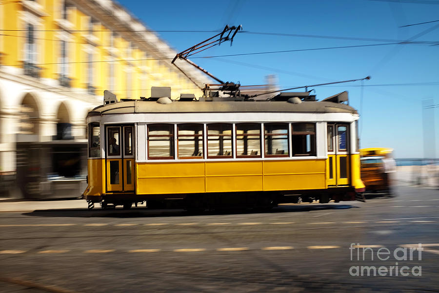 Lisbon Tram Panning Photograph by Carlos Caetano