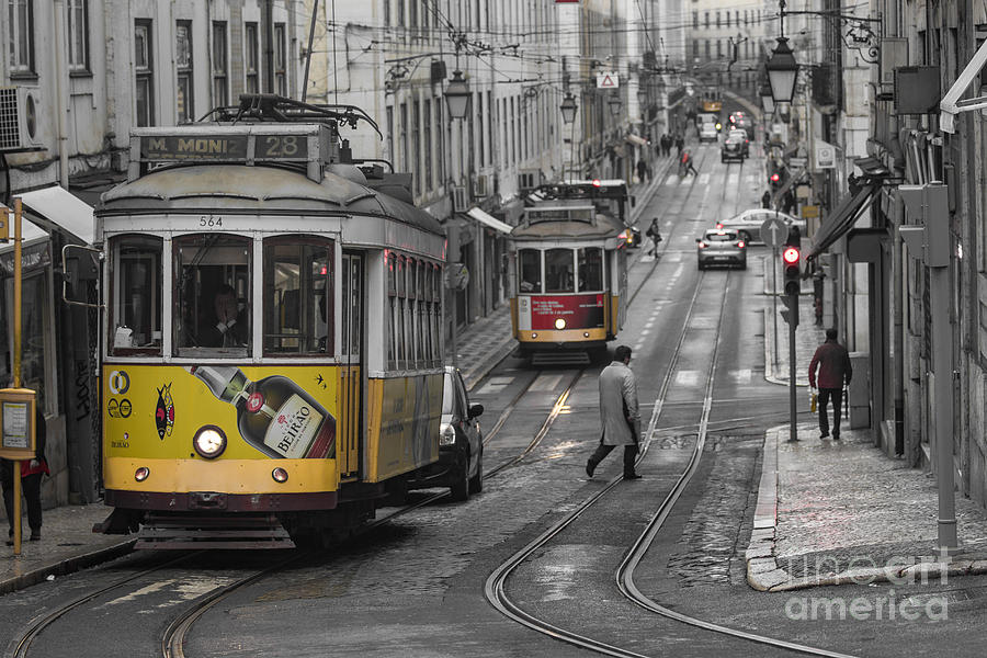 Lisbon trams Photograph by Howard Ferrier