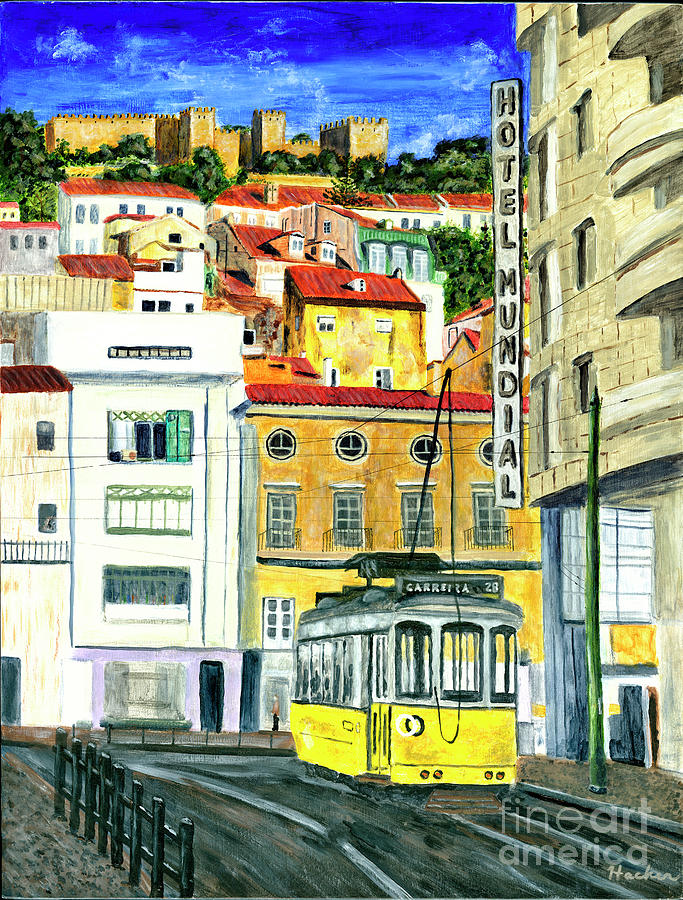 Lisbon Trolley Painting Painting by Timothy Hacker