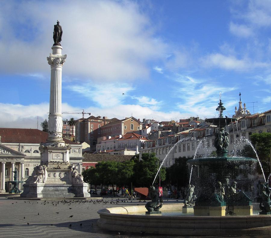 Up Movie Photograph - Lisbon Water Fountain II Portugal by John Shiron