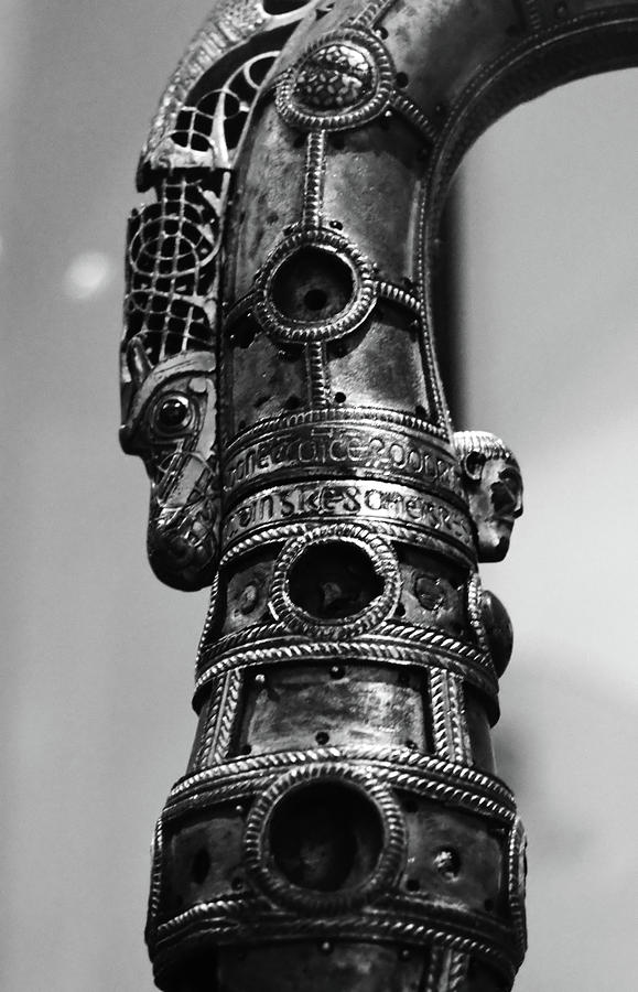 Lismore Crozier Macro Irish Artistic Heritage Black and White Photograph by Shawn OBrien