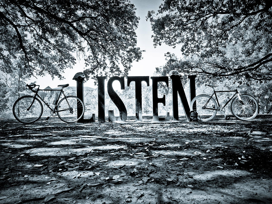 Listen in Blue Photograph by Linda Unger