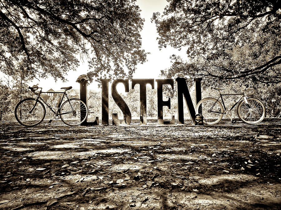 Listen in Sepia Photograph by Linda Unger