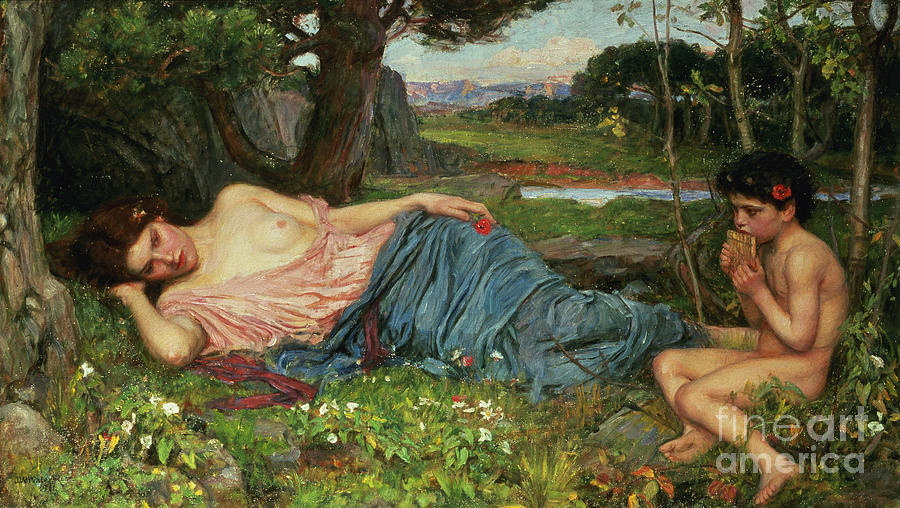 Listen to my Sweet Pipings Painting by John William Waterhouse