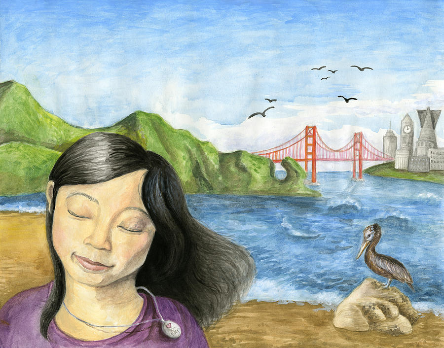 Listen to the Bay by Katherine Wu 9th grade Painting by California Coastal Commission