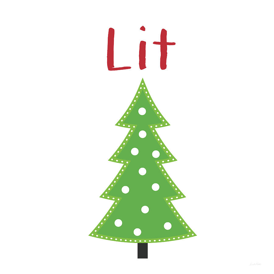 Lit Christmas Tree- Art by Linda Woods Digital Art by Linda Woods