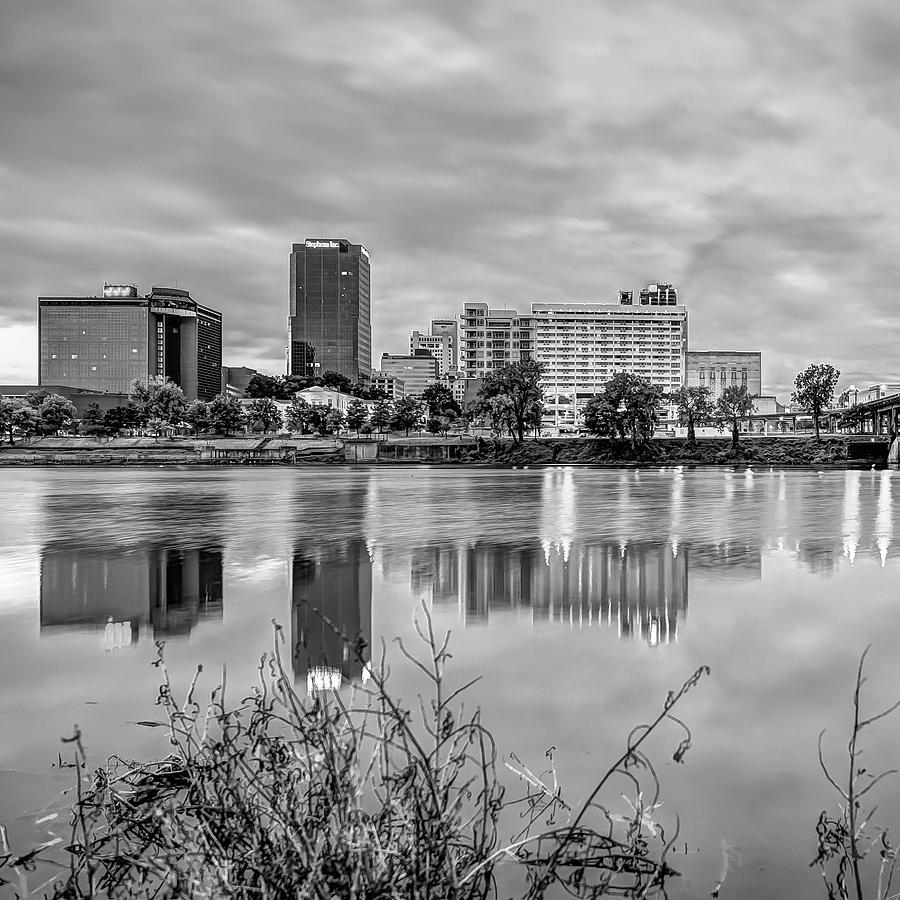 Litle Rock Arkansas Skyline - Square Black and White Photograph by ...