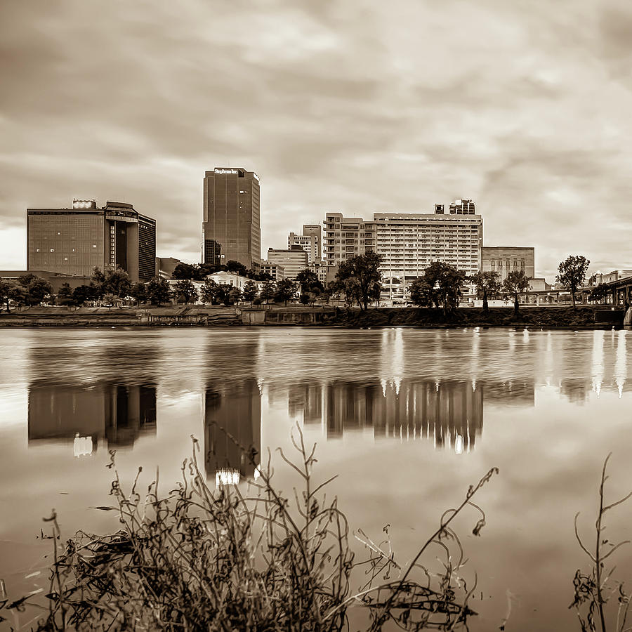 Litle Rock Arkansas Skyline - Square Sepia Photograph by Gregory Ballos ...