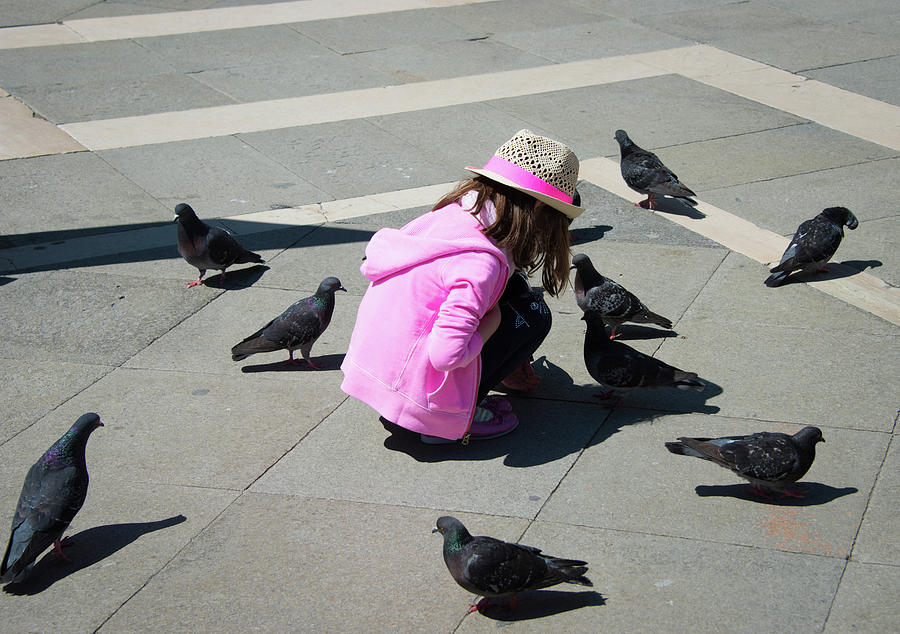 Little pink dove whisperer in Venice Photograph by Matthias Hauser