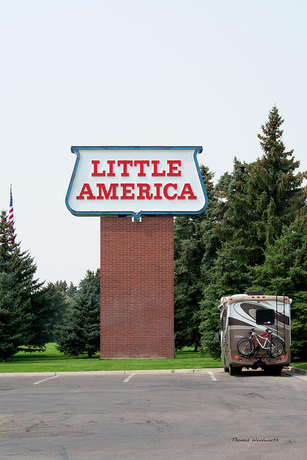 Little America Hotel Signage Vertical Photograph by Thomas Woolworth