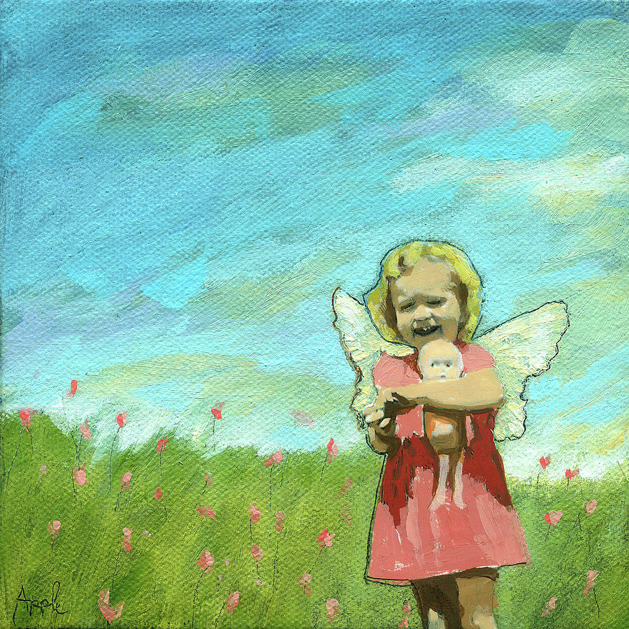 Little Angel Mixed Media by Linda Apple