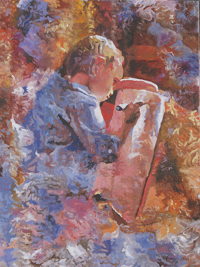 Little Artist Painting by Kenneth Young