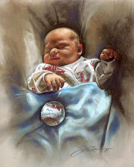 Little Baby Minnesota Twins Fan Painting by Mark Sanislo Little Baby Minnesota Twins Fan Painting by Mark Sanislo
