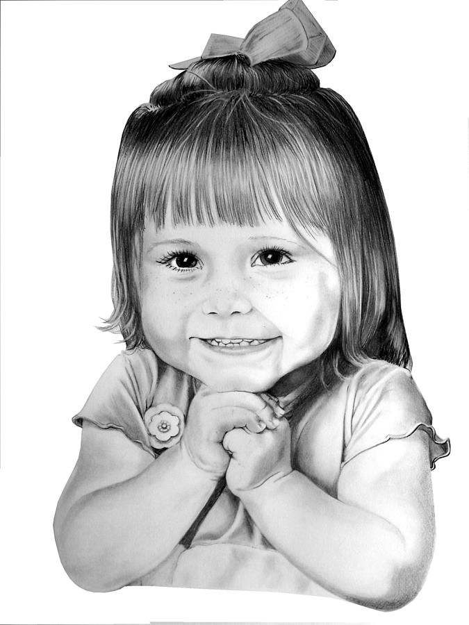 Portrait Drawing - Little Bailey by Murphy Elliott