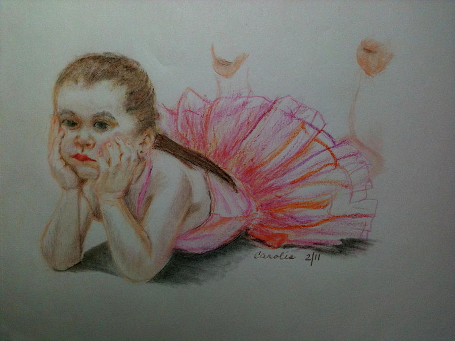 Ballet Drawing - Little Ballerina by Carol Spitko