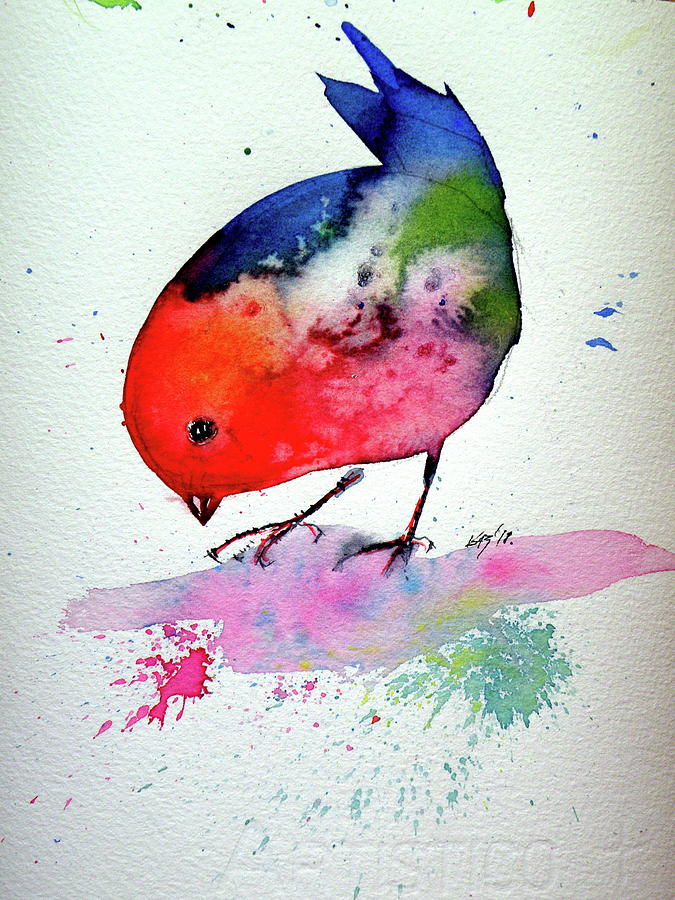 Little bird II Painting by Kovacs Anna Brigitta