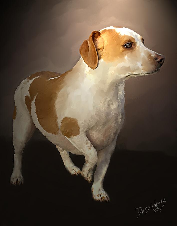 Dog Painting - Little Bit by David Wagner