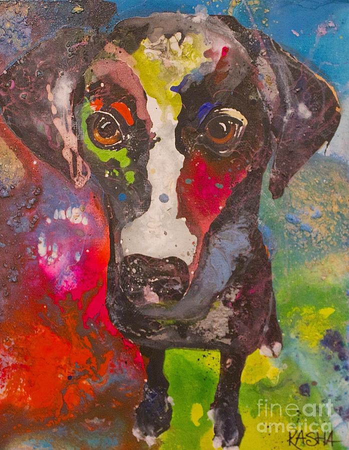 Little Black Lab Painting by Kasha Ritter