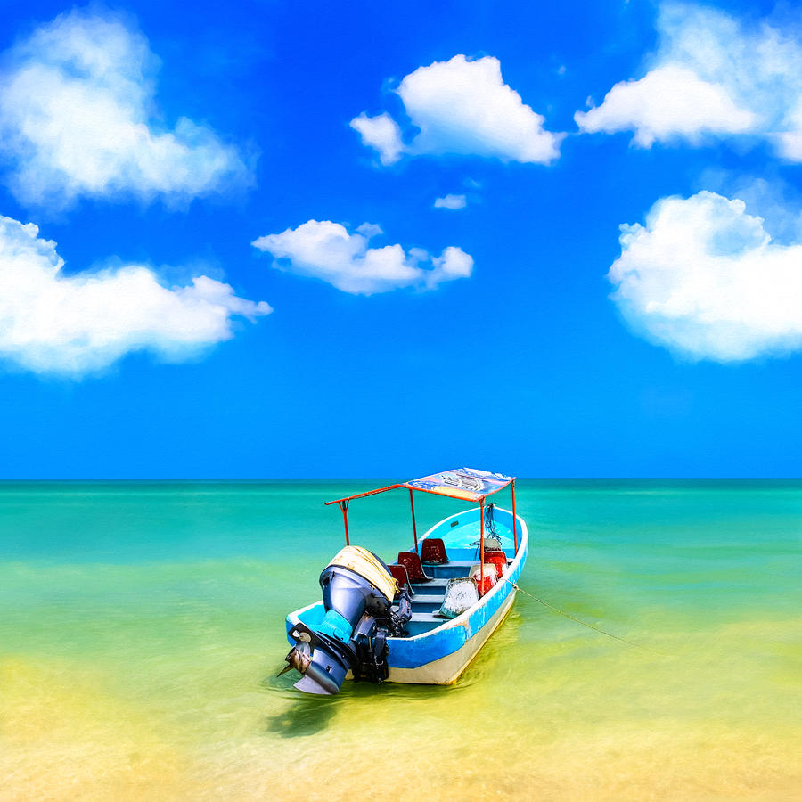 Little Blue Boat In Tropical Waters Photograph by Mark Tisdale