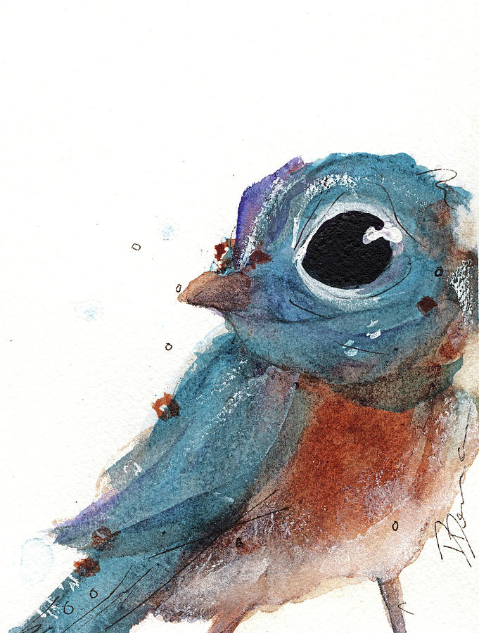 Little Bluebird Painting by Dawn Derman