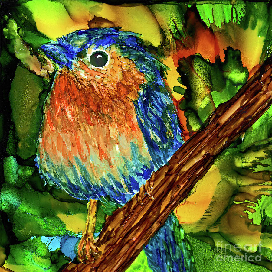 Little Bluebird Painting by Eunice Warfel