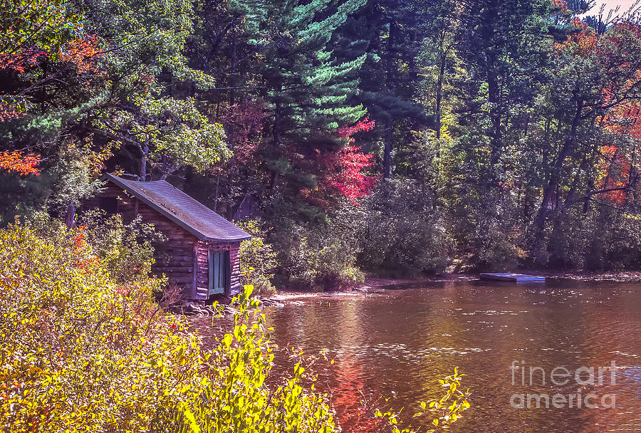 Little boat house by the lake Photograph by Claudia M Photography