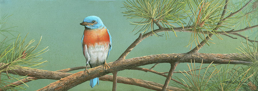 Blue Bird Painting - Little Boy Blue by Mike Brown