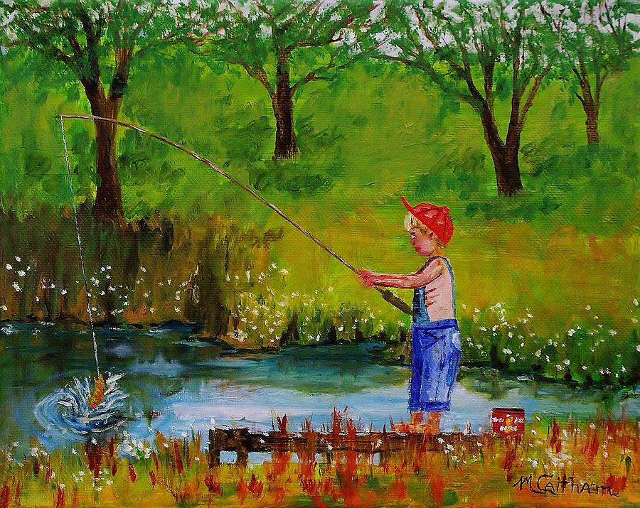 Little Boy Fishing by Mike Caitham
