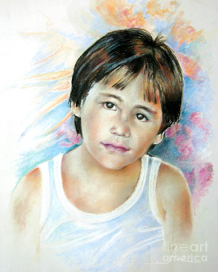 Little Boy from Tahiti Painting by Miki De Goodaboom