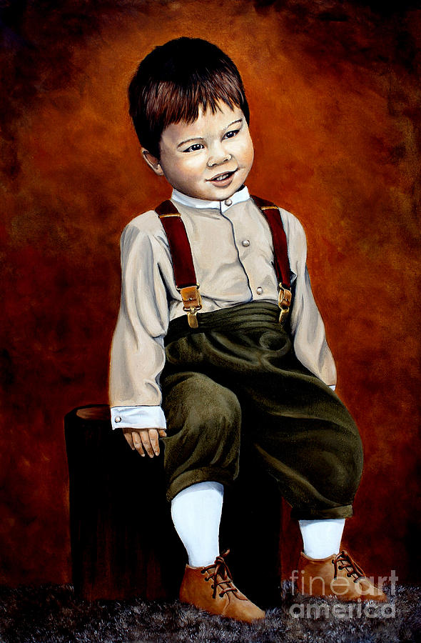 Little Boy Painting by Pechez Sepehri